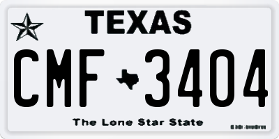 TX license plate CMF3404