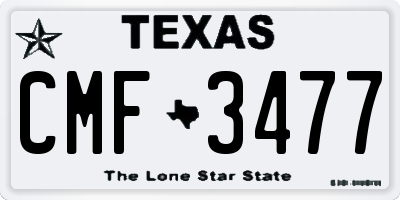 TX license plate CMF3477