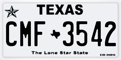 TX license plate CMF3542