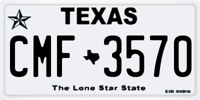 TX license plate CMF3570