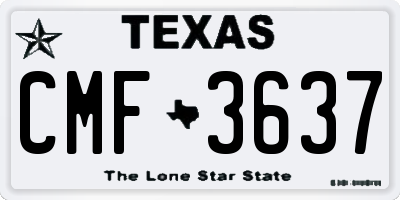 TX license plate CMF3637