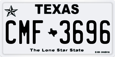 TX license plate CMF3696