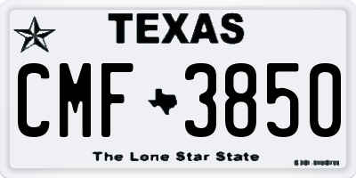 TX license plate CMF3850