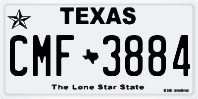 TX license plate CMF3884