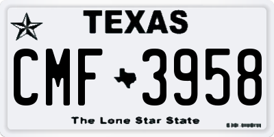 TX license plate CMF3958