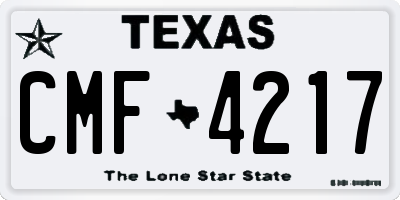 TX license plate CMF4217