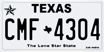 TX license plate CMF4304