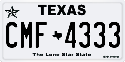 TX license plate CMF4333