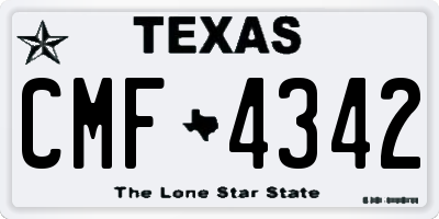 TX license plate CMF4342