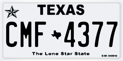 TX license plate CMF4377