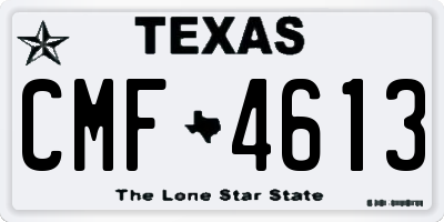 TX license plate CMF4613