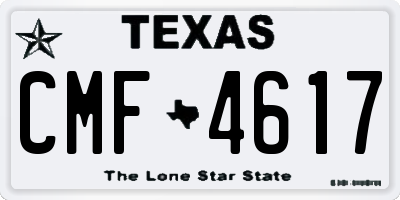 TX license plate CMF4617