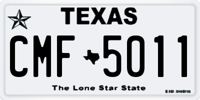 TX license plate CMF5011
