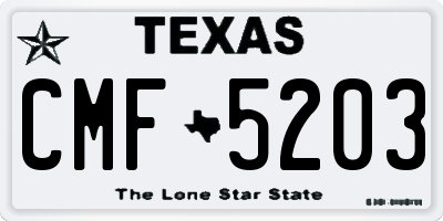 TX license plate CMF5203