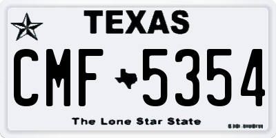 TX license plate CMF5354
