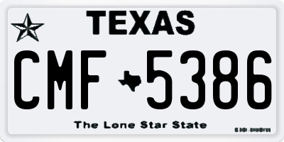 TX license plate CMF5386