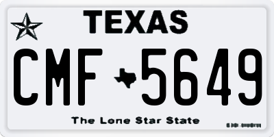 TX license plate CMF5649