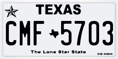 TX license plate CMF5703