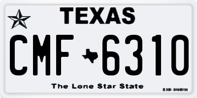 TX license plate CMF6310