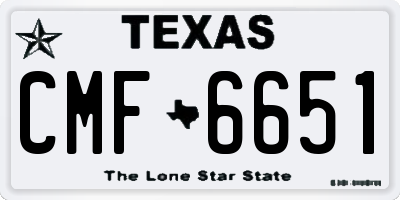 TX license plate CMF6651
