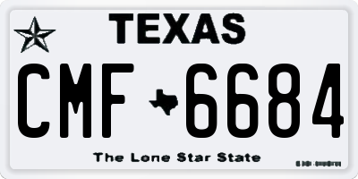 TX license plate CMF6684