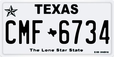 TX license plate CMF6734