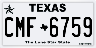 TX license plate CMF6759