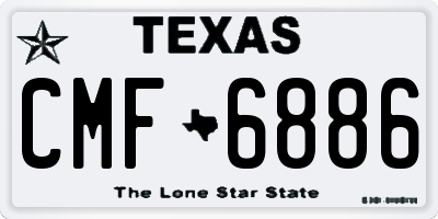 TX license plate CMF6886