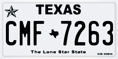 TX license plate CMF7263