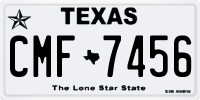 TX license plate CMF7456