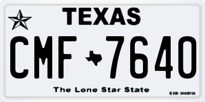 TX license plate CMF7640