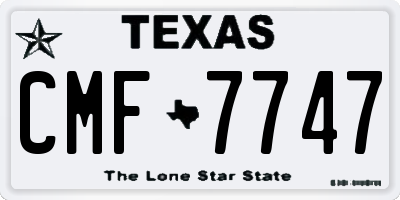 TX license plate CMF7747