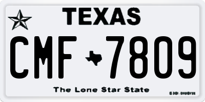 TX license plate CMF7809
