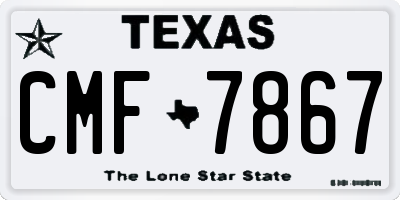 TX license plate CMF7867