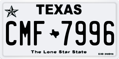 TX license plate CMF7996
