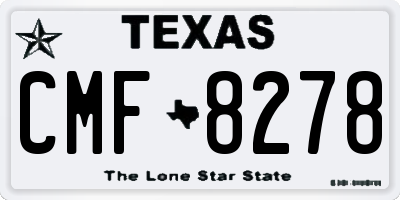 TX license plate CMF8278