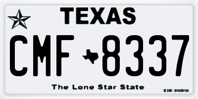 TX license plate CMF8337