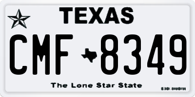 TX license plate CMF8349