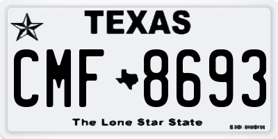 TX license plate CMF8693