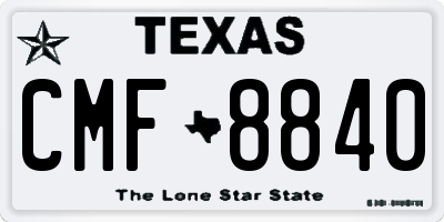 TX license plate CMF8840