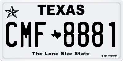 TX license plate CMF8881