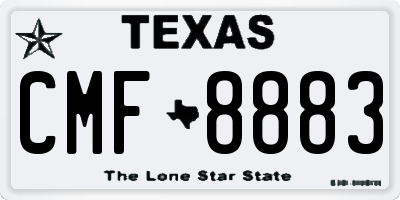 TX license plate CMF8883