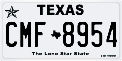 TX license plate CMF8954
