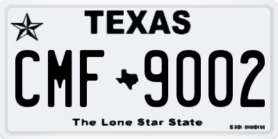 TX license plate CMF9002