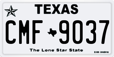 TX license plate CMF9037