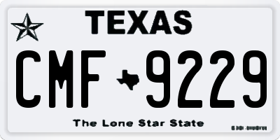 TX license plate CMF9229