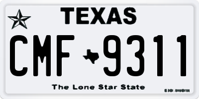 TX license plate CMF9311