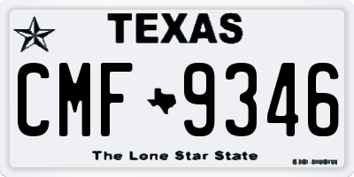TX license plate CMF9346