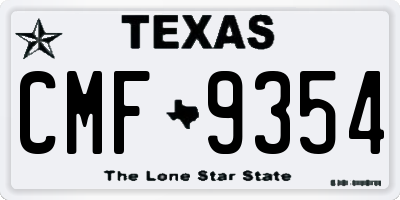 TX license plate CMF9354