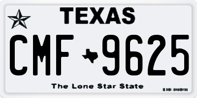 TX license plate CMF9625